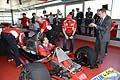 Ferrari 312 T4 anniversario dei 30 anni della scomparsa di Gilles Villeneve. Nella monoposto il figlio Jacques che parla con Fernando Alonso