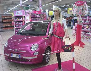 fiat 500 rosa barbie