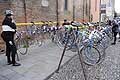 Biciclette depoca fine corsa a Piazza Castello a Ferrara