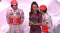 Drivers McLaren Jenson Button and Sergio Perez Formula One 2013