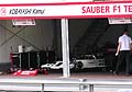 Grand Prix Historique de Monaco a Montecarlo box Sauber del pilota di F1 Kamui Kobayashi