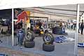 Area paddock con la monoposto Red Bull e gomme slick Pirelli P zero