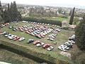 Le auto storiche schierate a Villa Fidelia per la corsa di regolarita dellevento Asiautoshow 2012