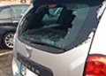 Dacia Duster lunotto posteriore colpito dalla grandine, completamente distrutto al Centro Commerciale di Casammassima - Bari