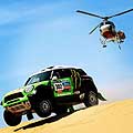 Dakar 2013 4^ tappa Nazda - con la Mini 4 All Racing ed elicottero