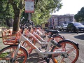 Mobike flotta di Bike Sharing al parcheggio Piazzale Fiume a Reggio Emilia