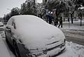 Neve in Puglia con auto innevate