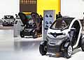 Panoramica stand Renault con lauto elettrica Twizy al Salone di Francoforte