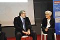 Il sindaco Michele Emiliano di Bari e Anna Brogi dellEnel, Responsabile Qualit Sicurezza Ambiente, Divisione Infrastrutture e Reti