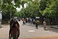 Viale di Pondicherry in India, con bici e mezzi di trasporto locale