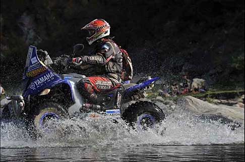 Dakar 2013 - 10 stage Cordoba La Rioja Quads Yamaha attaversamento fiume