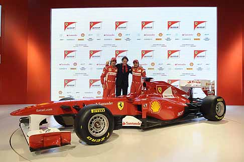 Ferrari - F150 presentation: Fernando Alonso, Lapo Elkann, Felipe Massa