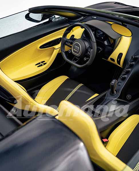 Bugatti W16 Mistral - Bugatti W16 Mistral interni di lusso, rifinita con una livrea bicolore nera e gialla