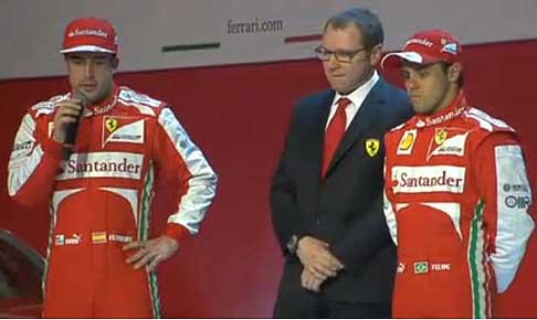 Ferrari - Presentazione Ferrari F138 con Fernado Alonso, Stefano Domenicali e Felipe Massa