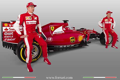 F1 Monoposto Ferrari - Ferrari SF15-T driver F1 Kimi Raikkonen e Sebastian Vettel