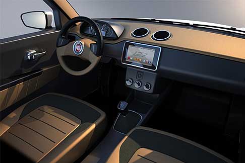 Fiat - Fiat 127 prototipo futuristico interni con sedili e cruscotto centrale con ampio display