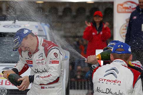 Rally WCR 2014 - Meeke celebrates his first WRC podium, Monte Carlo Rally