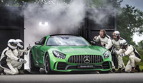 Mercedes-Benz - Mercedes AMG GT R world premiere at the Brooklands Circuit in UK