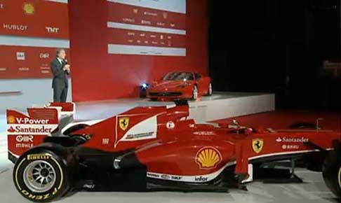 Ferrari - Monoposto Ferrari F138 con il presidenteFerrari Luca Cordero di Montezemolo