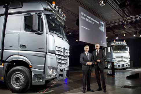 Mercedes-Benz - Mercedes-Benz Arocs SLR and Actros SLR with Stefan Buchner, Head of Mercedes-Benz Trucks (Left) and Ulrich Bastert, Hea of Sales and Marketing Mercedes-Benz Trucks