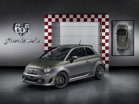 Abarth - Ispirata alle tendenze pi recenti, la Abarth 695 Hype si rivolge ai pi giovani. Allesterno spicca la livrea bicolore con la parte inferiore in Grigio Record Opaco e superiore in Verde Opaco.