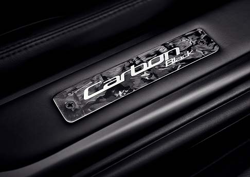Aston Martin - La Carbon Black enfatizza il potenziale del motore V12 da 6,0 litri e 295 km/h della DB9 attraverso il tema black, che vede la presenza di dettagli in fibra di carbonio.