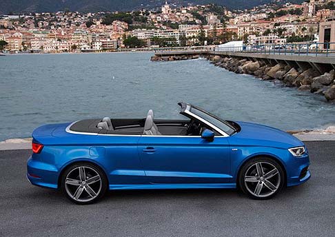 Audi - Attesa in Itali a partire da marzo 2014, la nuova Audi A3 Cabriolet  la nuova sportiva a cielo aperto dei Quattro Anelli, realizzata sulla piattaforma modulare trasversale MQB.