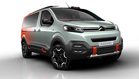 Citroen - Citroen SpaceTourer Hyphen adotta i tipici elementi della categoria dei suv: paraurti largo,modanature dei passaruota e delle protezioni del sottoscocca ispirate dal concept Aircross.