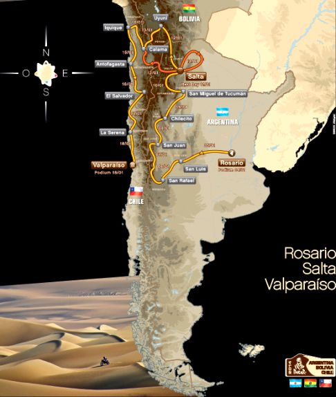 Rally Raid - Dakar 2014 le 13 tappe in Sud America del Rally Raid - Argentina, Bolivia, Cile