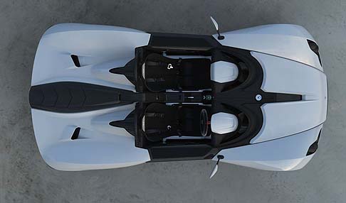 Elemental Motors - Il telaio  in carbonio composito, con una struttura modulare dalla elevata rigidit torsionale. 