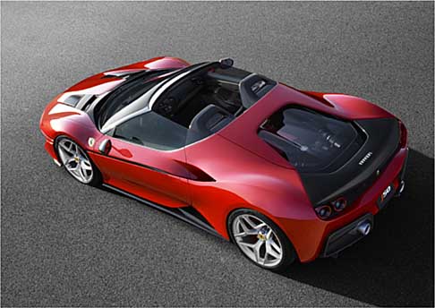 Ferrari - Il motore V8 è visibile attraverso una cover trasparente. 