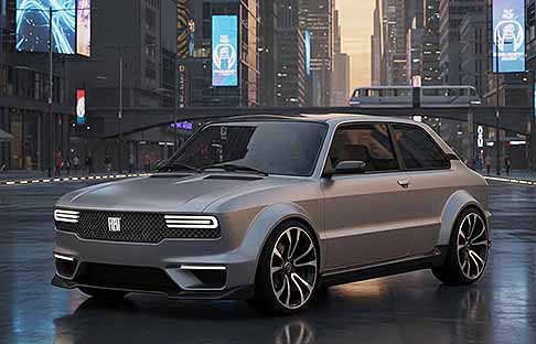 Fiat - Fiat 128 render frontale vettura. Scopri la nuova Fiat 128 Concept Car la silhouette mantiene la compattezza tipica delle auto del segmento C. Ecco le foto!