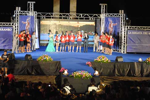 Reggio Calabria - Premiazione finale nello splendito scenario dell'Arena dello Stretto a Reggio Calabria per la Regata del Mediterraneo