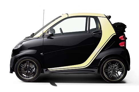Smart - La Smart Fortwo edition MOSCOT sar prodotta in soli 100 esemplari, caratterizzati dalla combinazione cromatica nero e giallo.