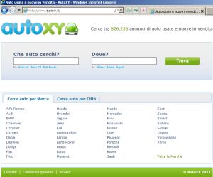 AutoXY: il motore di ricerca per auto