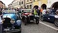 Cascina: Chrysler 72 (31), Lancia Lambda Spider V Serie (14) e la Bugatt T 35A (11) alle Mille Miglia 2015