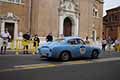 Abarth FIAT 750 GT Zagato anno 1956 equipaggio italiano femminile Maria GABURRI e Benedetta GABURRI alle 1000 Miglia 2021, sfilata di Reggio Emilia con numero di gara 305