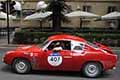 Abarth Fiat 750 GT Zagato del 1957 con il driver Rainer WILTFANG (D) e codriver Lucas WILTFGANG (D) alla 1000 Miglia 2021, sfilata a Reggio Emilia con il numero di gara 407