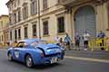 Abarth Fiat 750 GT Zagato anno 1957 con il pilota Arturo MERZARIO (I) e navigatore Franz STEINBACHER (A) alle Mille Miglia 2021, passerella a Reggio Emilia con il numero di gara 393