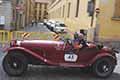 Alfa Romeo 6C 1750 Super Sport Zagato del 1929 con il driver Andrea VESCO e codriver Fabbio SALVINELLI leader provvisori della 1000 miglia 2021 inizio tappa di Bologna. Passaggio a Reggio Emlia, in gara con il numero 43