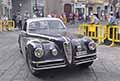 Alfa Romeo 6C 2500 SS Coup Touring del 1949 con pilota Antonio BELOTTI e navigatre Maria MARCHESI alle Mille Miglia 2021, sfilata a Reggio Emilia con il numero di gara 141 