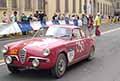 Alfa Romeo Giulietta Sprint Veloce del 1956 con il duo Mile Gerardus THEODORUS KUENEN (NL) e Philip HILLEGE (NL) alle Mille Miglia 2021, slilata a Reggio Emilia con il numero di gara 352