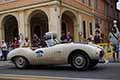 Arnolt Bertone Bristol Bolide del 1954 con il driver Bernhard Prins VAN ORANJE NASSAU (NL) e codriver Menno DE JONG (NL) alle 1000 Miglia 2021, sfilata di Reggio Emilia con numero di gara 286