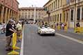 Mercedes-Benz 190 SL del 1956 con il pilota Giovanni SOLDO (I) e navigatore Gabriele SOLDO (I) alla Mille Miglia 2021, sfilata a Reggio Emilia con il numero di gara 382, sull sfondo l'Obelisco