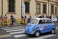 BMW 600 Isetta anno 1957 con il pilota Paolo ZANNI e navigatore Filippo MANELLI alle 1000 Miglia 2021, sfilata a Reggio Emilia con il numero di gara 346