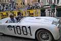 Cisitalia 202 SMM Spyder Nuvolari del 1947 con il duo italiano Bruno MARINI e Riccardo MARINI alle Mille Miglia 2021, sfilata a Reggio Emilia con il numero di gara 124