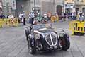 Hearly 2400 Silverstone E-TYPE del 1950 equipaggio straniero Stefan OLEARY (GB) e Matthew Willim BARNES (GB) alle Mille Miglia 2021, passerella a Reggio Emilia con il numero di corsa 154