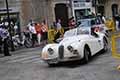 Jaguar XK 120 OTS Roadster del 1950 duo italiano Federico SCOTTI e Fedele GUBITOSI alle Mille Miglia 2021, passaggio a Reggio Emilia in gara con il numero 168