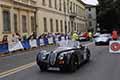 Jaguar XK 140 OTS Roadster ANNO 1956 duo tedesco Sebastian SCHOEMANN E Otto SCHOEMANN alla Mille Miglia 2021, sfilata a Reggio Emilia con il numero di gara 379