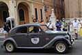 Lancia Aprilia Berlina 1350 del 1937 con il pilota Georg GEYER (A) e navigatore Peter ULM (A) alle Mille Miglia 2021, sfilata a Reggio Emilia con il numero di gara 96